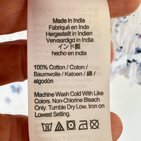 J.Crew Classic-Fit Ruffleneck Shirt Airy Floral Lilac Pansy Size 18 Preppy Sheer - Picture 12 of 13